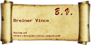 Breiner Vince névjegykártya