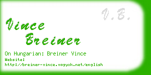 vince breiner business card